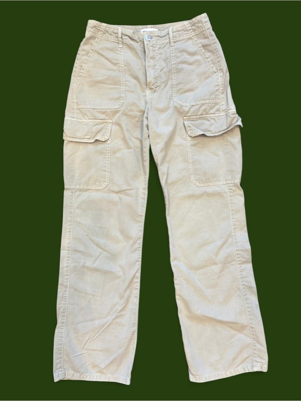 Zara Relaxed 100% Cotton Straight Leg Cargo Pants- size 4
